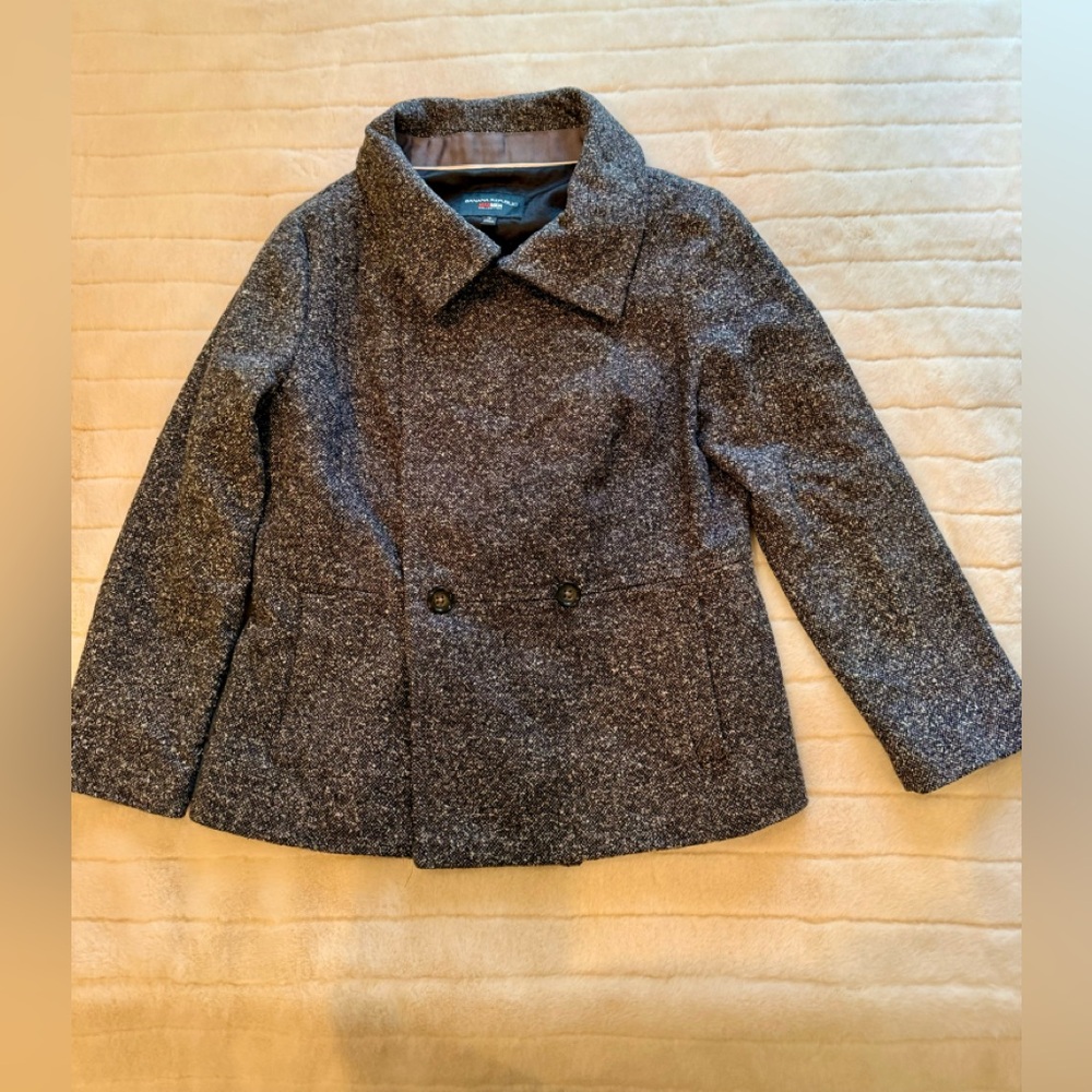 Banana Republic jacket: tweed double breasted jacket with collar